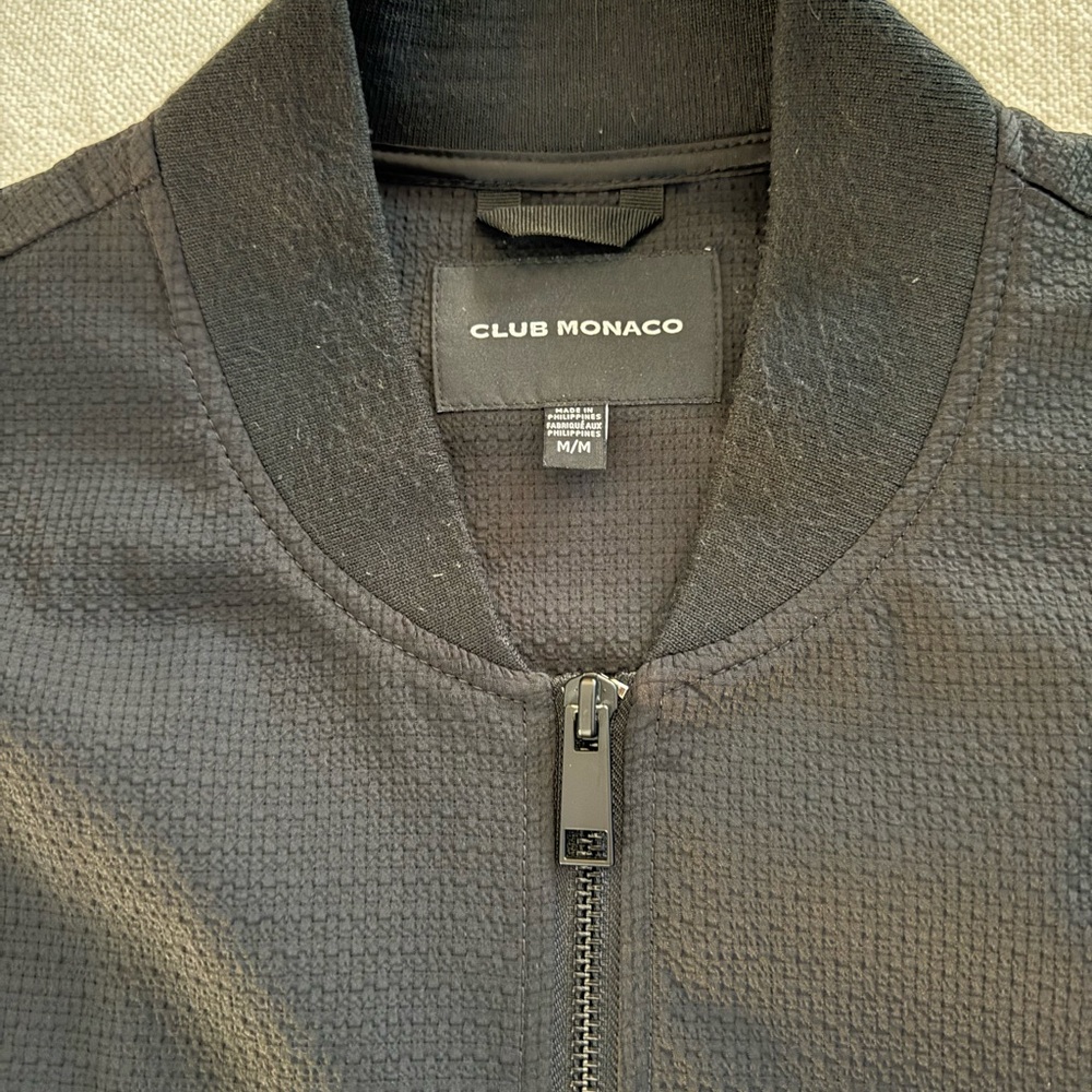 Club Monaco Black Bomber Jacket - Picture 2 of 6
